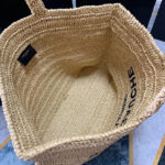 Saint Laurent Rive Gauche Supple Tote Bag In Raffia Crochet Apricot